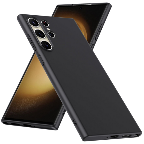 F�r Samsung Galaxy S24 Ultra Silikon TPU Schutz H�lle Cover Schwarz