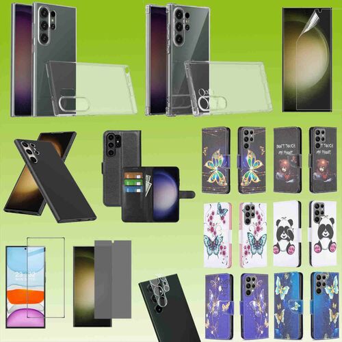 F�r Samsung Galaxy S24 Ultra Cover Handy Tasche Etuis TPU Hart Glas Folie AUSWAHL