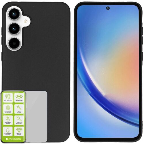 F�r Samsung Galaxy A35 Cover Handy Tasche Etuis TPU Hart Glas Panzer Folie AUSWAHL 