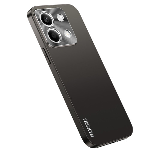 F�r Xiaomi Redmi Note 13 Feinmattes Metall Design Handy H�lle Schwarz