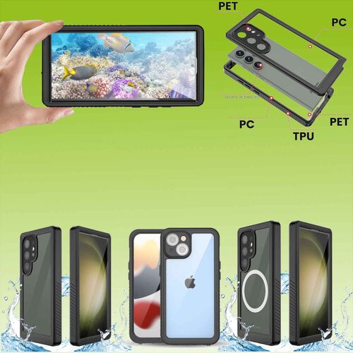 Fr verschiedene Handy Modelle 360 Grad Full Body Wasserdichte Hlle Tasche Case