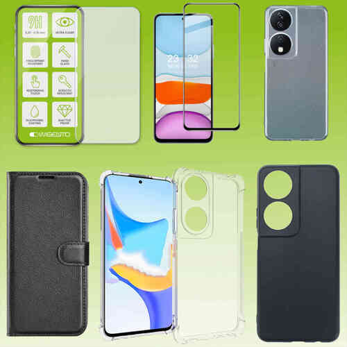 F�r Honor X7b Cover Handy Tasche Etuis TPU Hart Glas Panzer Folie AUSWAHL