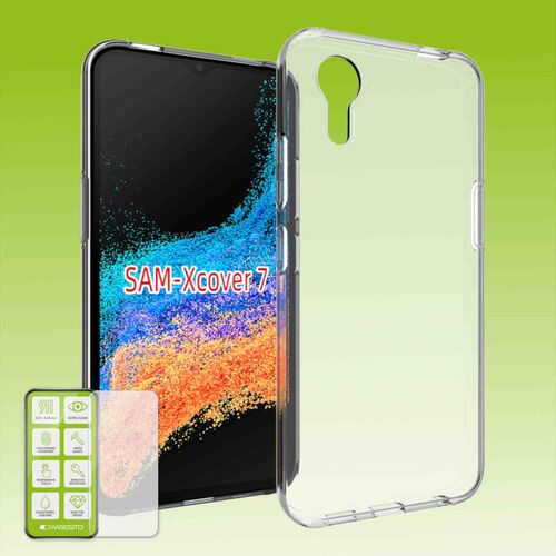 F�r Samsung Galaxy XCover 7 Cover Handy Tasche Etuis TPU Hart Glas Panzer Folie AUSWAHL 