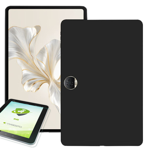 F�r Honor Pad 9 12.1 Zoll TPU Silikon Tablet H�lle Schwarz + Hart Glas