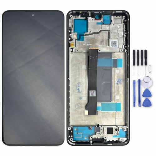 F�r Xiaomi Redmi Note 13 Pro 5G Display Full LCD mit Rahmen Einheit Touch Ersatzteil Reparatur Schwarz