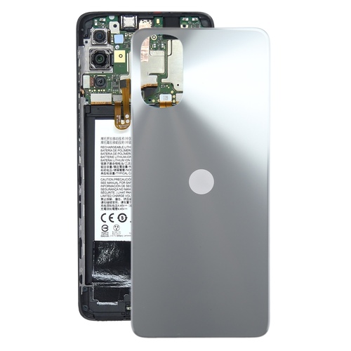 F�r Motorola Moto E32 Akkudeckel Battery Back Cover Ersatzteil Reparatur Silber