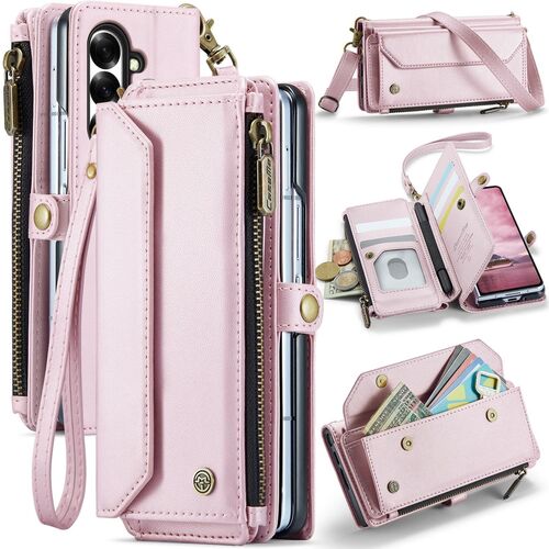 F�r verschiedene Handy Modelle CaseMe Kunstleder Multifunktion Zipper Wallet Tasche 