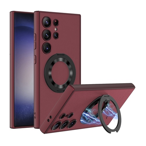 F�r Samsung Galaxy S24 Ultra GKK Skin Feel MagSafe Magnet Ring Schutzh�lle Rot