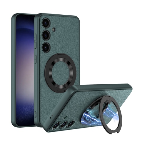 F�r Samsung Galaxy S24 Plus GKK Skin Feel MagSafe Magnet Ring Schutzh�lle Gr�n