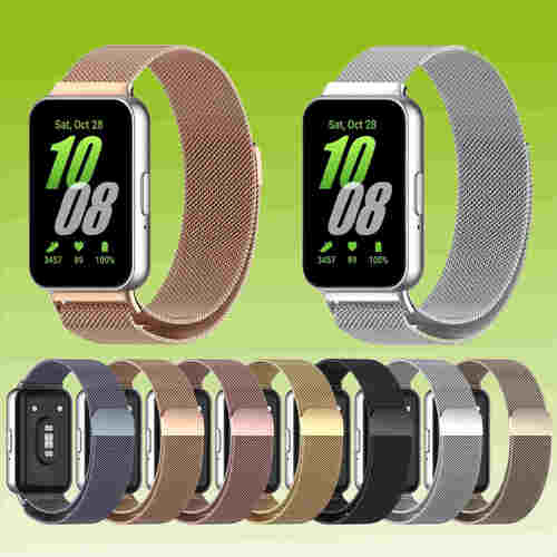 F�r Samsung Galaxy Fit 3 Metall Stahl Mesh Ersatz Armband mit Magnetverschluss