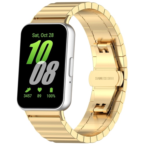 F�r Samsung Galaxy Fit 3 One Bead Edelstahl Metall Arm Band Gold