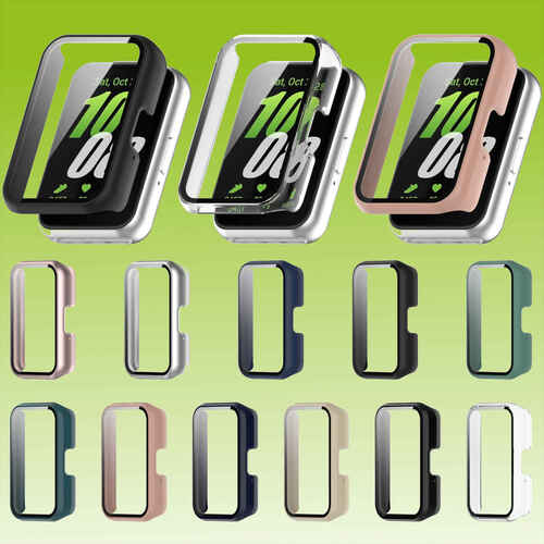 F�r Samsung Galaxy Fit 3 Kunststoff Smart Watch H�lle + H9 Schutz Hartglas