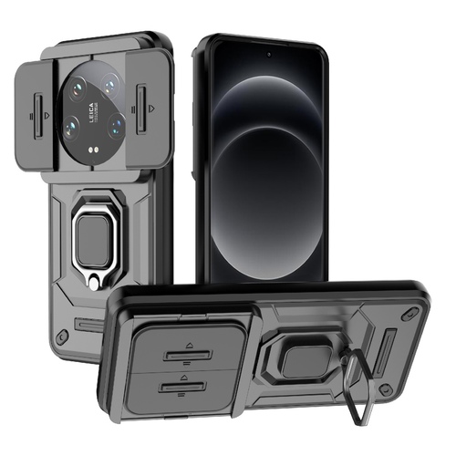 F�r Xiaomi 14 Ultra Sliding Kamera TPU / PC Schutzh�lle Ring Halterung