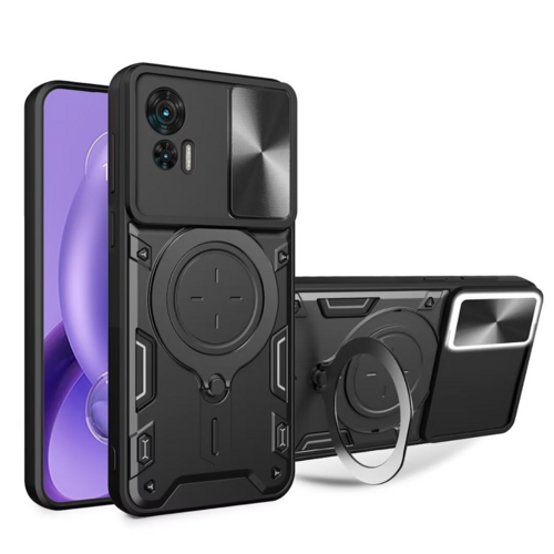 F�r Motorola Moto G84 5G Sliding Kamera TPU / PC Schutzh�lle Case Ring Halterung 
