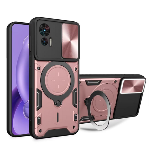 F�r Motorola Moto G84 5G Sliding Kamera TPU / PC Schutzh�lle Case Ring Halterung 