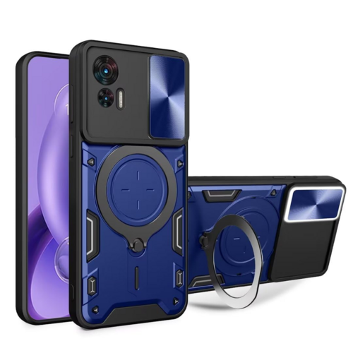 F�r Motorola Moto G84 5G Sliding Kamera TPU / PC Schutzh�lle Case Ring Halterung 