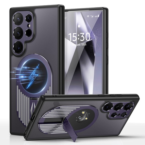 F�r Samsung Galaxy S24 Ultra MagSafe Hitzeableitende H�lle mit Halterung Lila