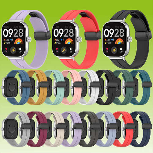 F�r Xiaomi Smart Band 9 Pro 8 Pro / Redmi Watch 5 / 4 Silikon Armband Magnetisch