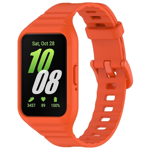 F�r Samsung Galaxy Fit 3 TPU Uhrenarmband mit integriertem Geh�use Ersatz Armband Orange