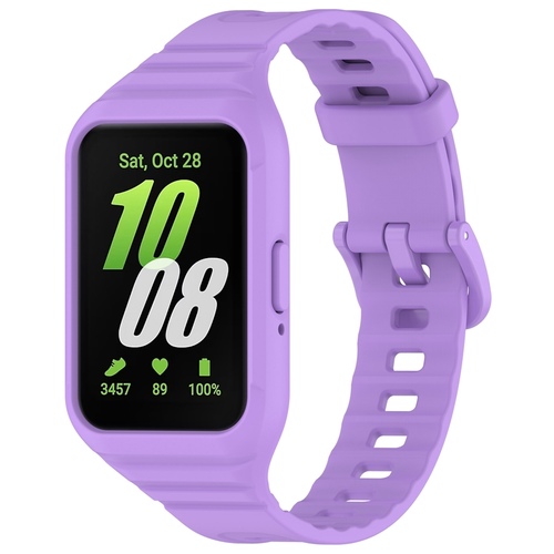 F�r Samsung Galaxy Fit 3 TPU Uhrenarmband mit integriertem Geh�use Ersatz Armband Lila