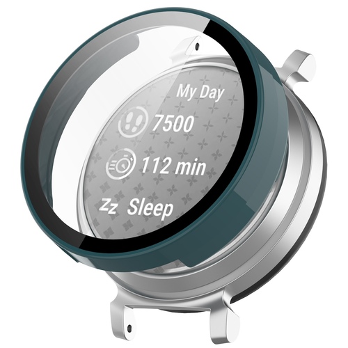 F�r Garmin Lily 2 Kunststoff PC Smart Watch H�lle + H9 Schutz Hart Glas Dunkelgr�n