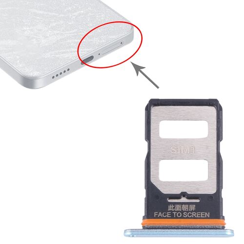 F�r Xiaomi Redmi Note 13 Pro 5G Dual SIM Karten Halter Ersatzteil Blau