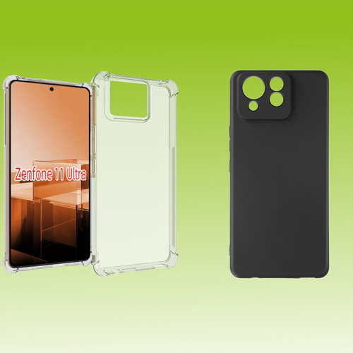 F�r Asus Zenfone 11 Ultra Cover Handy Tasche Etuis TPU Hart Glas Panzer Folie AUSWAHL