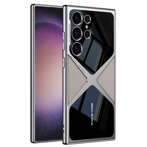 F�r Samsung Galaxy S24 Ultra Kunstleder Electroplating Handy H�lle Neu