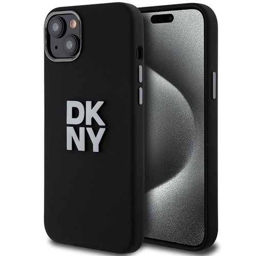 DKNY Liquid Silikon Metall Logo Case MagSafe f�r Apple iPhone 15 /14 /13 Schwarz