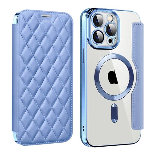 F�r Apple iPhone 15 Pro Max 360 Grad Full Magsafe Anti Datenklau Etui Cover Hellblau