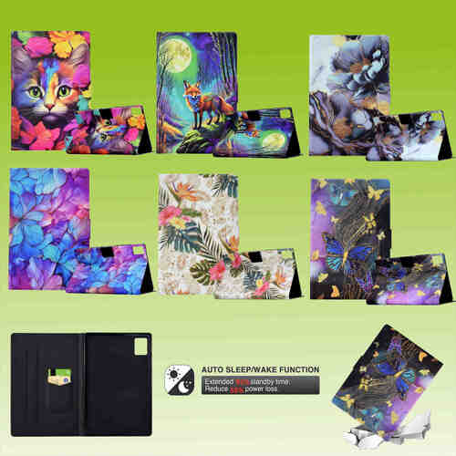 F�r verschiedene Tablet Motiv Muster Tasche Kunst-Leder Wake UP & Sleep Cover