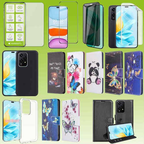 F�r Honor 200 Lite Cover Handy Tasche Etuis TPU Hart Glas Panzer Folie AUSWAHL