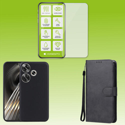 F�r Xiaomi Poco F6 5G / Redmi Turbo 3 Cover Tasche TPU Hart Glas Panzer AUSWAHL