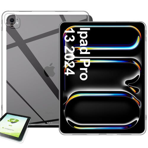 F�r Apple iPad Pro 13 2024 H�lle Tablet Cover H�lle Tasche + Hart Glas