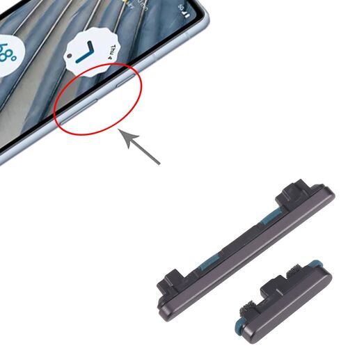 F�r Google Pixel 7a Power und Lautst�rke Tasten Button Ersatzteil Schwarz