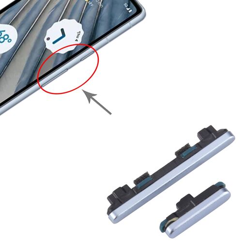 F�r Google Pixel 7a Power und Lautst�rke Tasten Button Ersatzteil Blau
