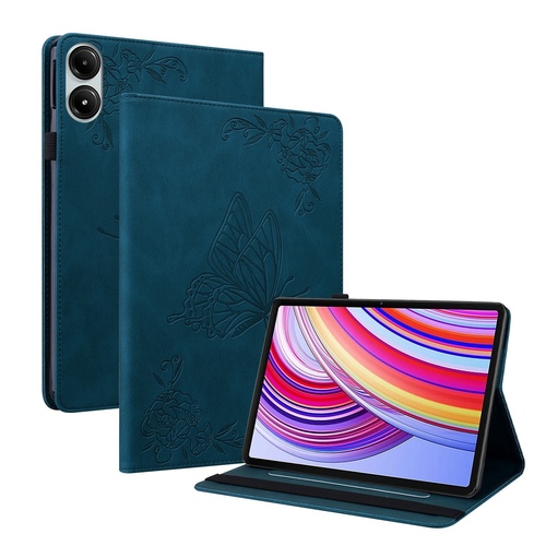 F�r Xiaomi Redmi Pad Pro 12.1 Schmetterling Kunstleder Tasche Blau