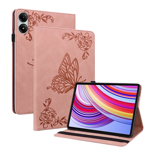 F�r Xiaomi Redmi Pad Pro 12.1 Schmetterling Kunstleder Tasche Pink
