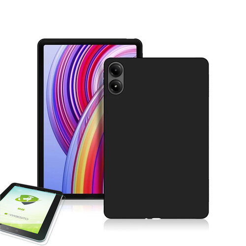 F�r Xiaomi Redmi Pad Pro 12.1 Zoll TPU Silikon H�lle Schwarz + H9 Glas