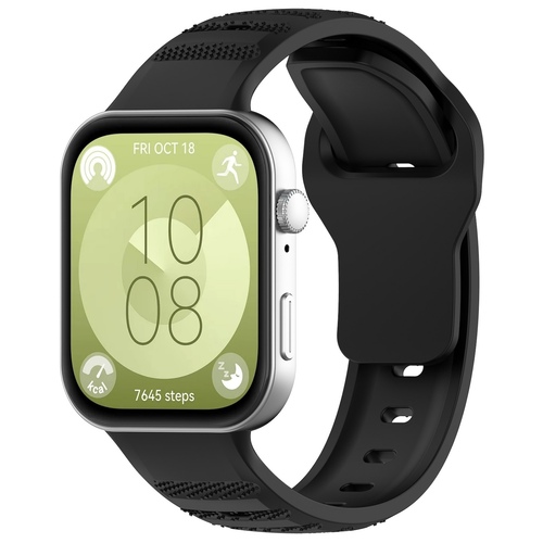 F�r Huawei Watch Fit 4 / 4 Pro / 3 Wavy Dot Silikon Armband Schwarz