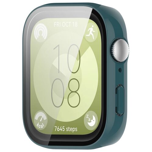 F�r Huawei Watch Fit 3 PC Smart Watch H�lle + H9 Schutz Hart Glas Gr�n