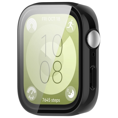 F�r Huawei Watch Fit 3 Kunststoff Smart Watch H�lle + H9 Schutz Hartglas 