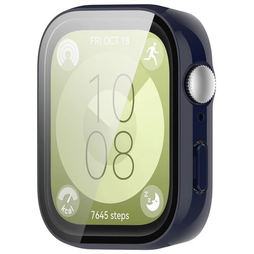 F�r Huawei Watch Fit 3 Kunststoff Smart Watch H�lle + H9 Schutz Hartglas 