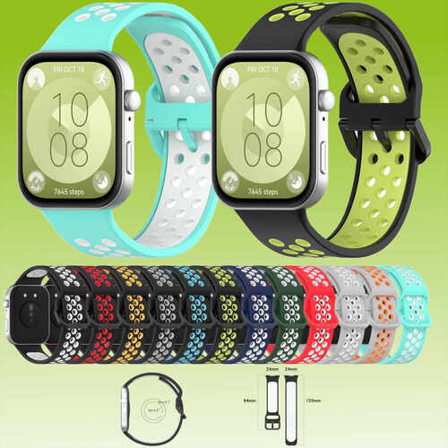 F�r Huawei Watch Fit 4 / 4 Pro / 3 Two Color Sport Silikon Armband Smart Ersatz Arm Band