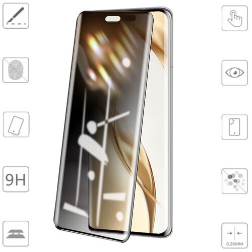 Fr Honor 200 Pro 1x 4D Display Privacy 0,3mm Curved Schutz Hart Glas
