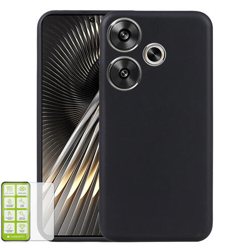 F�r Xiaomi Poco F6 5G / Redmi Turbo 3 Silikon TPU H�lle + H9 Hart Glas