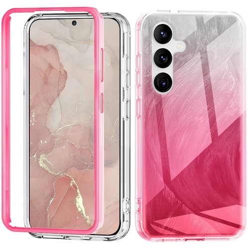 F�r Samsung Galaxy S24 Plus Feder Design Bumper TPU Schutz H�lle Rosa