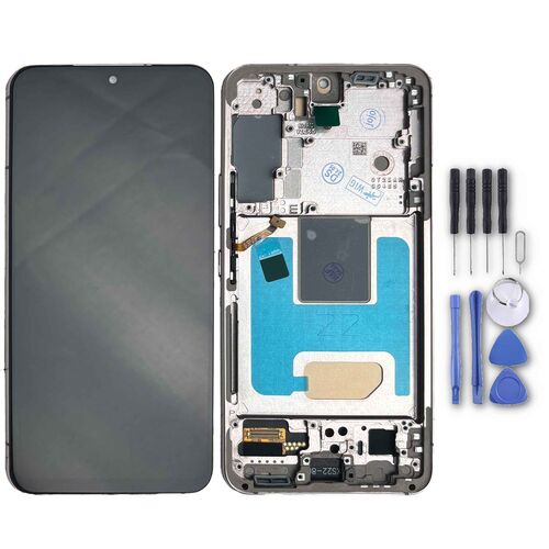F�r Samsung Galaxy S22 Display Full TFT mit Rahmen Einheit Touch Ersatzteil Reparatur Gold