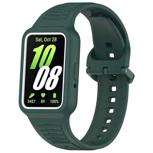 F�r Samsung Galaxy Fit 3 Silikon Band integriertem Geh�use Dunkelgr�n