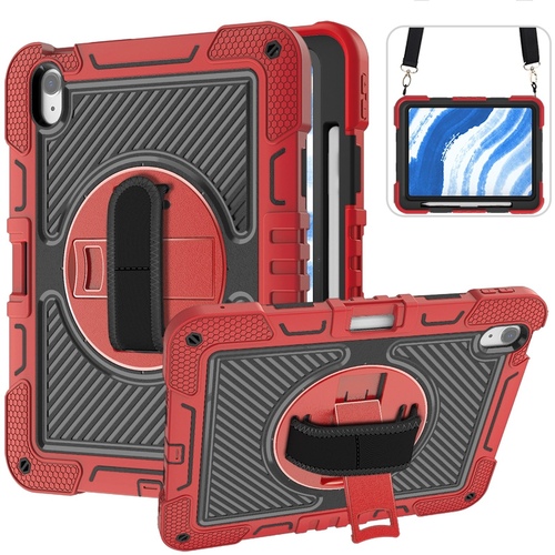 F�r Apple iPad Air 11 2024 / Air 5 / 4 Hybrid 360 Grad H�lle Case Rot